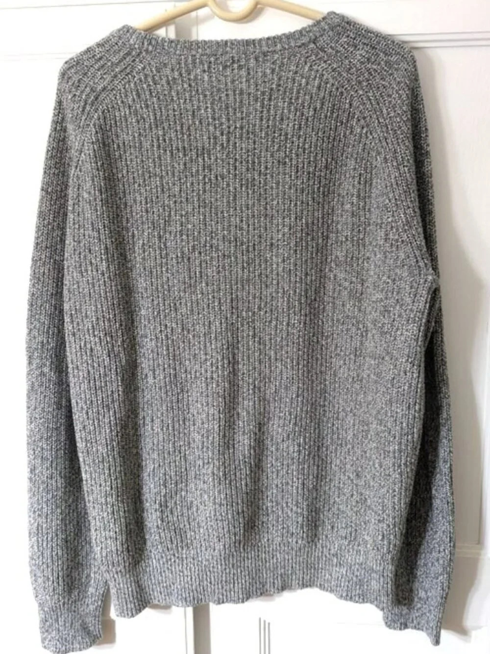J. Crew Marled Cotton Raglan-sleeve Crewneck Sweater Gray L